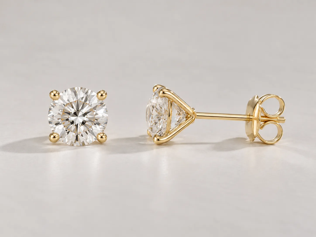 3ctw Round Cut Lab-Grown Diamond Studs