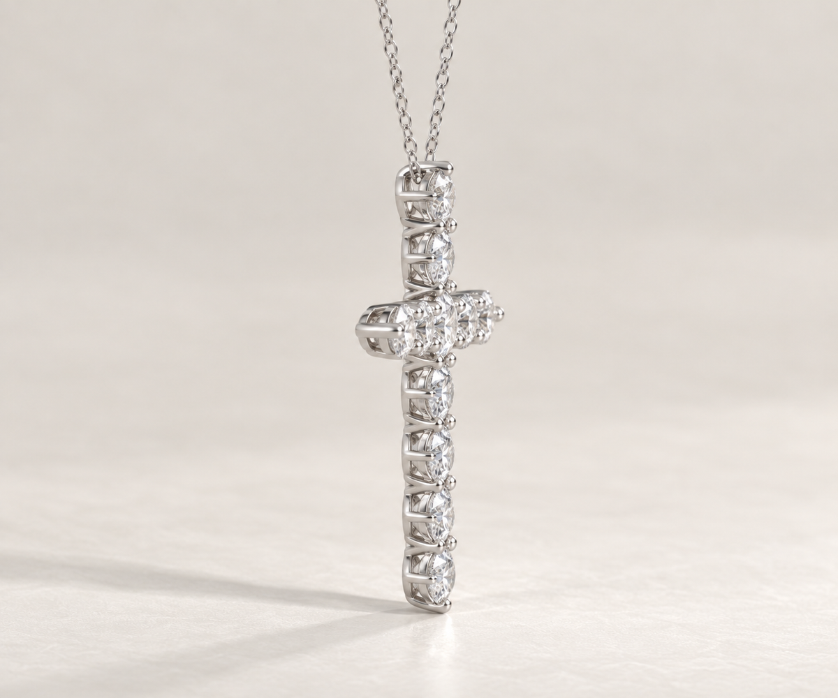 14K White Gold 0.50cttw Natural Diamond Pendant