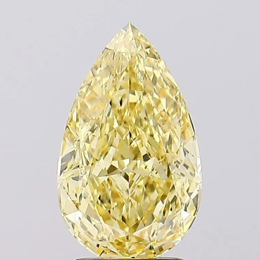 2.51ct Pear Lab Grown Diamond (Fancy Vivid Yellow, Clarity VS1, IGI) - Andrew Z Diamonds & Fine Jewelry