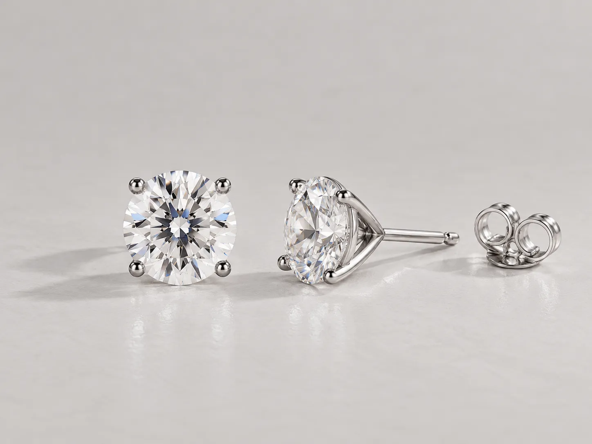 3ctw Round Cut Lab-Grown Diamond Studs