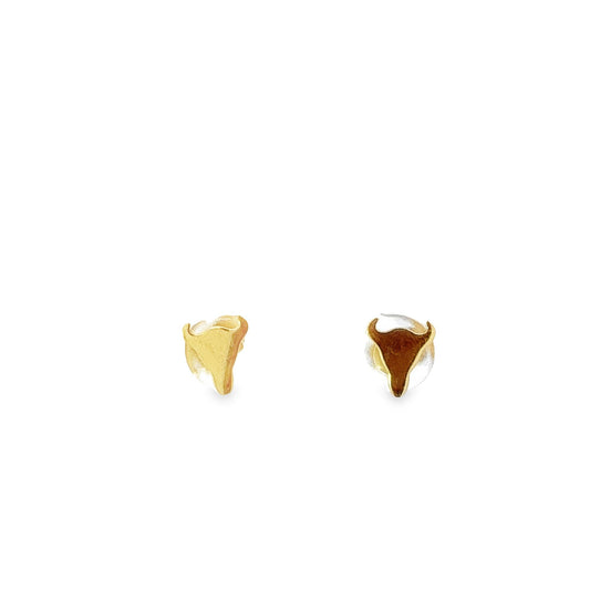 Bull Head: 14K Yellow Earrings