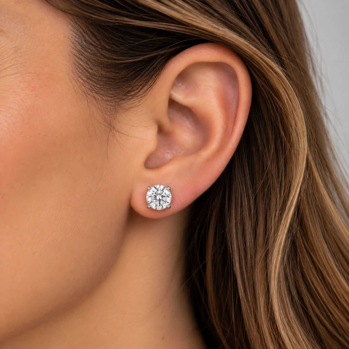 3ctw Round Cut Lab-Grown Diamond Studs - Andrew Z Diamonds & Fine Jewelry