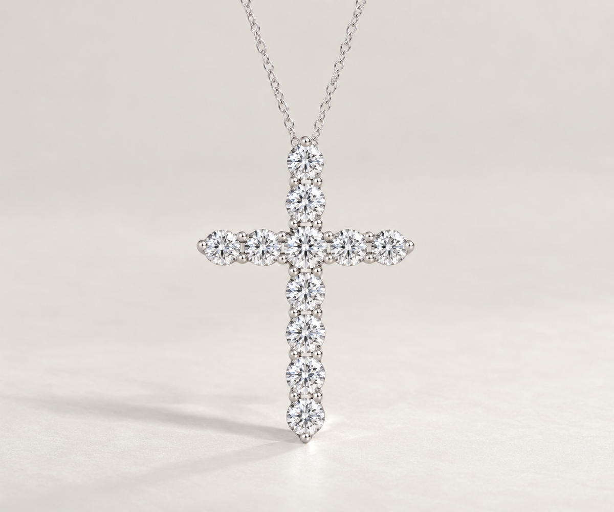 14K White Gold 0.50cttw Natural Diamond Pendant